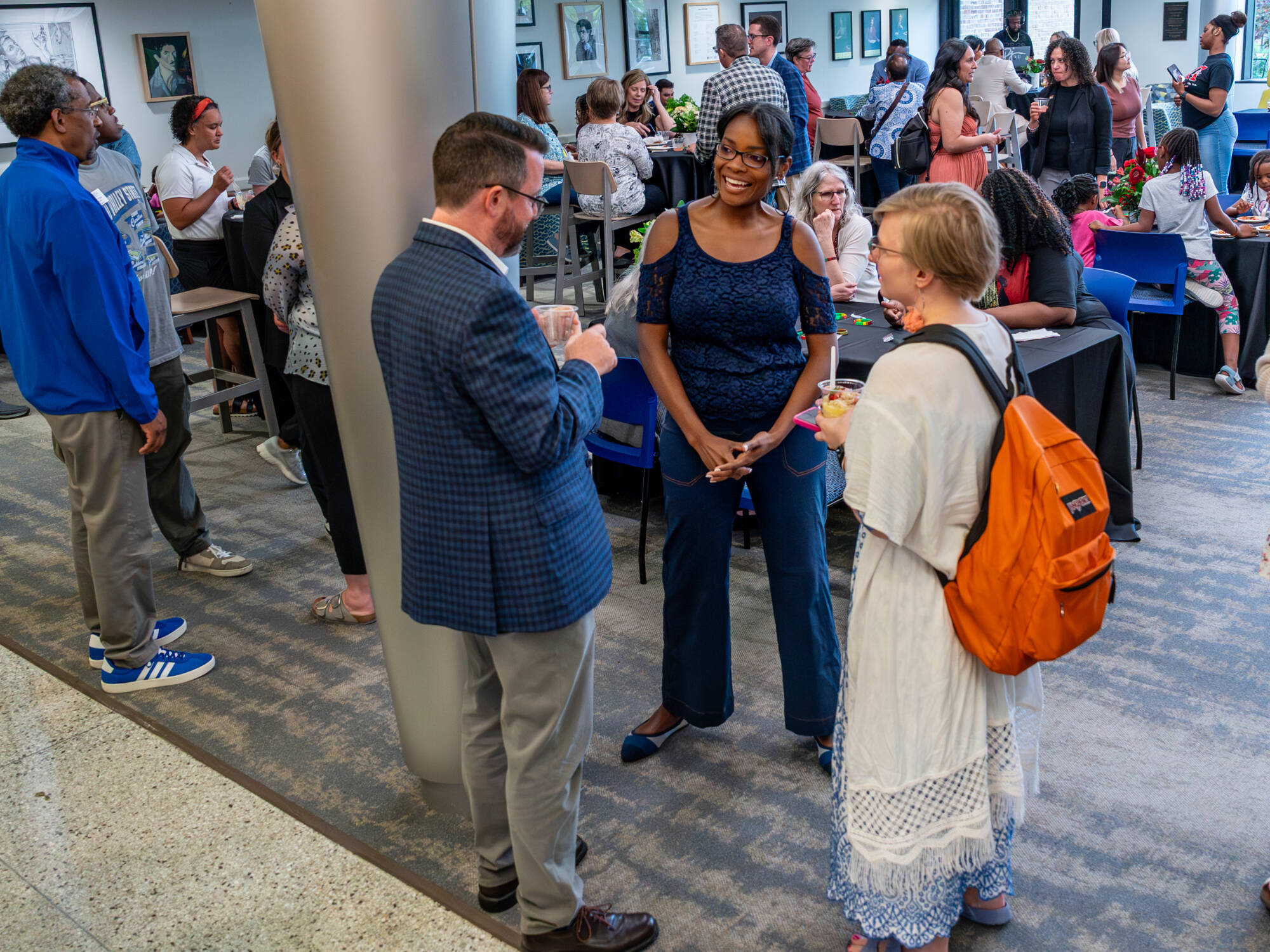 A crowd gathers for the Community Juneteenth Celebration at the Haas Center for Performing Arts on June 20.